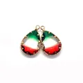 Pendenti a goccia in cristallo sfumato verde bianco rosso e finitura dorata - Verde Bianco Rosso Sfumato (No. 20)
