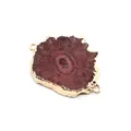 Donkerrode natuursteen connector met gouden plating en dubbele lussen voor sieraden - Wijnrode Stijl (3)