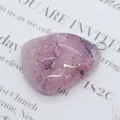 Pendentif en pierre naturelle violette polie avec anneau argenté pour bijoux DIY - 16x31-26x55mm / Rose