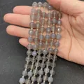 Faceted grey chalcedony natural stone beads with 6-8mm diameter for DIY jewelry - Grey Agate