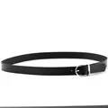 Dettaglio della fascia per cappello in pelle nera con fibbia in metallo ovale argento lucido - 18-Black Matte Silver Oval Buckle