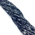 Cuentas cuadradas de piedra natural veteada negra y gris para joyería DIY - 2x4mm / No. 4 Mármol Negro Gris