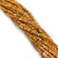 Primer plano de cuentas cuadradas de jaspe imperial natural para hacer joyería - 2x4mm / No. 8 Textura Amarillo Jengibre