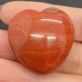Polished red jasper heart-shaped gemstone bead for jewelry making and healing - 30x30mm, 14mm Thickness / Red Jasper