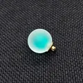 Frosted mint green acrylic 16mm ball pendant with gold loop for DIY jewelry making - 16mm / Lake Blue