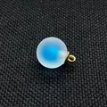 Blue matte acrylic 16mm round ball charm with golden loop for DIY necklace making - 16mm / Sapphire Blue