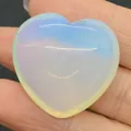 30mm heart-shaped opalite stone bead with smooth finish and blue-yellow gradient - 30x30mm, 14mm Thickness / Opal