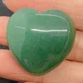 Polished green natural stone heart-shaped bead 30x30mm for DIY jewelry making - 30x30mm, 14mm Thickness / Green Aventurine