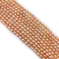 Natural freshwater rice pearls in pink orange tone for DIY jewelry making material - 2-3mm / Pink