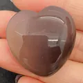 Polished heart-shaped gray crazy agate stone bead held in hand for scale - 30x30mm, 14mm Thickness / Grey Agate (33)