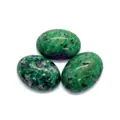 Ovale Rubin in Zoisit Naturstein Cabochons mit grüner und roter Textur für DIY Schmuck - 6x8mm (50er Pack) / Rubin-Zoisit (Nr 3)