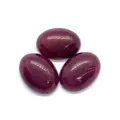 Cabochons ovales en pierre naturelle rouge-violet avec textures minérales pour bijoux - 6X8mm / Cornaline