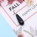 Colgante de gota en ágata negra facetada con cierre de acero inoxidable para DIY - Ágata negra