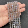 Faceted grey-blue natural stone beads for DIY jewelry making in 6-8mm size - Grey Agate