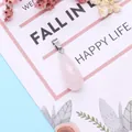 Colgante de cuarzo rosa facetado en forma de gota con cierre plateado para DIY - Cuarzo rosa