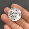Perle ronde en nacre naturelle avec découpe étoile géométrique et finition irisée - No.8 Style d'Étoile Géométrique Rond (25mm)