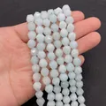 Faceted light blue natural stone beads for DIY jewelry making in various sizes - Aquamarine No.2
