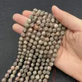 Faceted natural agate stone beads in grey and brown for DIY jewelry making - Cyan White Gray / 6mm