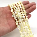 Cuentas irregulares de nácar blanco crema para la creación de joyas DIY - No.8 (Milky White)