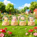 Set of four LuLu Pig themed glowing crystal balls with resin bases for desk decor - 2512 Beach Party / #45 (mixed Colors)
