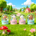 Set of four cute panda and bear crystal ball night lights with Good! printed base - 2545 Bubu Bear