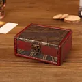 Vintage European style wooden jewelry box with floral pattern and antique metal clasp - 6010b - Narcissus Edition