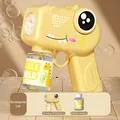 Yellow dinosaur electric bubble gun toy set with refill solution for kids - Cute Dinosaur Yellow (Battery Not Included/With Solution)