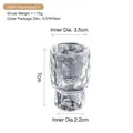 Nordic vintage textured glass candle holder with relief ice pattern detail 7cm - Ice-patterned Candlestick G080-0017