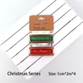 Christmas ribbon set with 4 rolls of festive patterns, 1cm x 2m for gift wrapping - Christmas Series Ribbon Set / Multi-Style Set