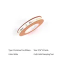 1CM white Christmas satin ribbon with gold foil Merry Christmas text on roll - Foil Stamping / Christmas Bronzing Thread Ribbon White