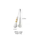Pinzas para alimentos grandes de pata de gato blanca, acero inoxidable y silicona - Grande / Blanco