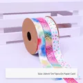 Three-pack 16mm decorative ribbons set including rainbow, leopard, and polka dot patterns - Birthday Theme Ribbon Set / Set