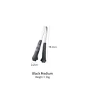 Medium 18.2cm stainless steel kitchen tongs with creative black silicone cat paw tips - Medium / Black