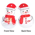 Cute snowman shaped Christmas self-sealing gift bags showing front and back views - Snowman / Large