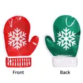 Red and green Christmas mitten-shaped resealable gift bags with snowflake patterns - Extra Large