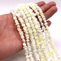 Cuentas irregulares de nácar natural blanco para la creación de joyas artesanales DIY - No.12 (Blanco Crema)