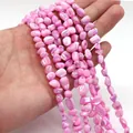 Cuentas de nácar rosa irregulares sostenidas a mano para la creación de joyas DIY - No.15 (Rosa Melocotón)