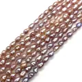 Perlas naturales de agua dulce barrocas rosa y lavanda para creación de joyas DIY - 3-4mm(9g) / Púrpura
