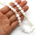 Sternförmige natürliche weiße Muschelperlen mit Perlglanz für DIY-Schmuckherstellung - Pentagramm