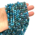 Gefacetteerde natuurlijke blauwe apatiet ronde kralen voor DIY sieraden 6-8mm - 6mm / Apatiet