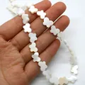 Natürliche weiße Schmetterling-Perlmuttperlen mit irisierendem Glanz für DIY-Schmuck - Horizontales Loch Schmetterlingsform