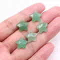 Macro detail of five-pointed star faceted natural stone pendants for DIY jewelry - Green Aventurine
