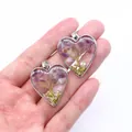 Colgante corazón Árbol de la Vida hecho a mano con amatistas y borde plateado - Amatista