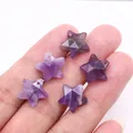 Faceted purple amethyst natural stone star pendant for DIY jewelry necklace making - Purple Crystal