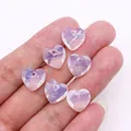 Faceted heart-shaped lavender crystal beads with single hole for DIY jewelry making - Opal