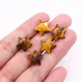 Star-shaped yellow tiger eye stone pendant with faceted finish for DIY jewelry - Tiger's Eye