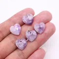 Colgantes de piedra natural lila con forma de corazón para joyería DIY - Amatista Lavanda