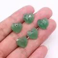 Cuentas de piedra aventurina verde facetadas en forma de corazón para joyería DIY y collares - Aventurina Verde
