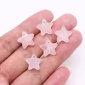 Five-piece set of pink star-shaped faceted natural stone pendants for DIY necklaces - Rose Quartz