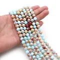 Detailed view of polished 8mm natural stone beads in mixed blue and rusty red tones - 4mm Specification / Mixed Purple (Style 1)